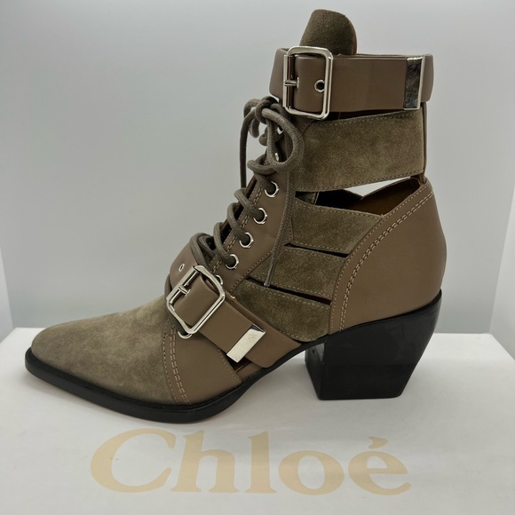 Brand New Chloe Rylee Motty Grey Suede Bootie/38 - Picture 2 of 7